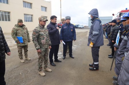 Аудандық шұғыл әрекет ету жасағының саптық қарау жиыны өтті