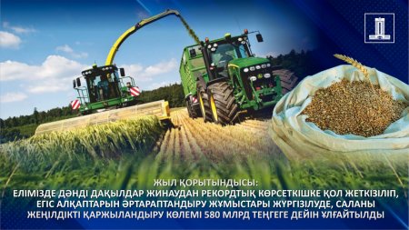 Жыл қорытындысы: Елімізде дәнді дақылдар жинаудан рекордтық көрсеткішке қол жеткізді