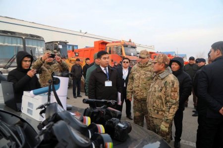 Арал ауданында облыстағы азаматтық қорғау қызметтерінің техникаларының саптық қарауы өткізілді