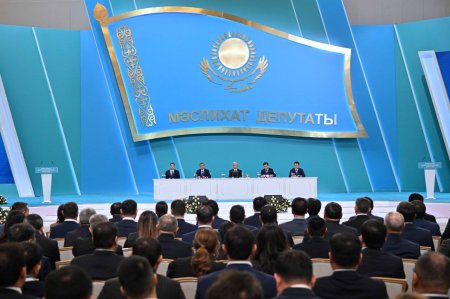 Тәуелсіздік сарайында Мемлекет басшысы Қасым-Жомарт Тоқаевтың қатысуымен барлық деңгейдегі мәслихат депутаттарының ІІІ республикалық форумы өтіп жатыр