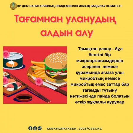 Тағамнан уланудың алдын алу – денсаулық кепілі