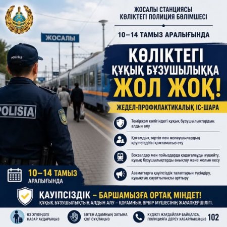 «КӨЛІКТЕГІ ҚҰҚЫҚ БҰЗУШЫЛЫҚҚА ЖОЛ ЖОҚ!»