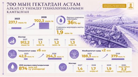 Президент Жолдауын жүзеге асыру: су үнемдеу технологиялары суармалы жерлердің 36%-ын қамтиды