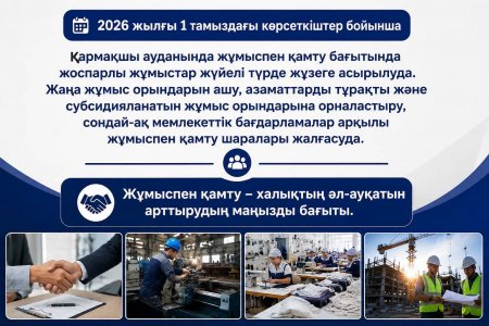 ЖҰМЫСПЕН ҚАМТУ БАҒЫТЫНДАҒЫ ЖҰМЫСТАР ЖҮЗЕГЕ АСЫРЫЛУДА