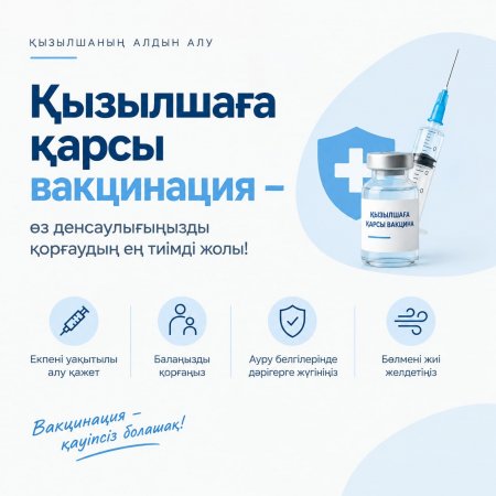 ҚЫЗЫЛШАНЫҢ АЛДЫН АЛУ – ДЕНСАУЛЫҚ КЕПІЛІ
